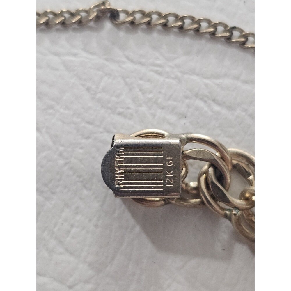 RYTHEM 12K Gold Filled Charm Bracelet Birthday Dangle Charms 7in Slide Closure - Picture 12 of 16